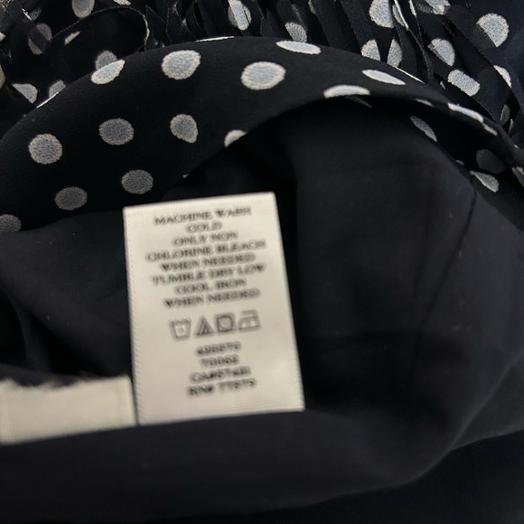 Ann Taylor Navy Blue Polka Dot‎ Fringe Skirt Size 2 - Picture 4 of 6